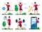 Outdoor Workout Activities Flat Vector Concept Set