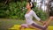Outdoor yoga meditation exercise in nature