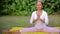 Outdoor yoga meditation exercise in nature