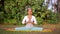 Outdoor yoga meditation exercise in nature