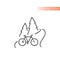 Outdoors biking line vector icon