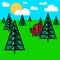 Outdoors Digital Nature Scene Vector