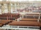 Outdoors industrial warehouse of finished steel pipes and metal products