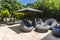 Outdoors seating arrangement in relaxation zone at villa