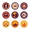 Outdoors tourism camping flat badges