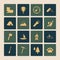 Outdoors Tourism Camping Flat Icons Set