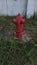 Outdor hydrant in the grass for the fire figther