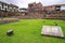 Outer convent of Santo Domingo with gardens and ruins of the Temple of Qorikancha (Coricancha), Cusco City, Peru