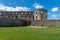 Outer corner of the castle ruin Borgholm in Sweden