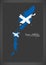 Outer Hebrides map with Scottish national flag illustration