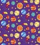 Outer space doodles seamless vector pattern