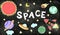 Outer Space Icons Drawing Graphics Concept