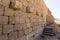The  outer wall of the Roman baths on the territory ruins of the Nabataean city of Avdat, located on the incense road in the