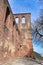 Outer wall of ruin of Limburg Abbey in Palatinate forest in Bad DÃ¼rkheim city in Germany