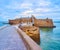 The outer wall of San Sebastian Castle, Cadiz, Spain