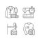 Outfit repair services linear icons set