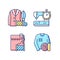 Outfit repair services RGB color icons set