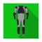 Outfitting for cyclists. Full body protection against falls.Cyclist outfit single icon in flat style vector symbol stock