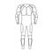 Outfitting for cyclists. Full body protection against falls.Cyclist outfit single icon in outline style vector symbol