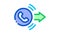outgoing call service icon outline illustration