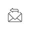 Outgoing message outline icon
