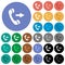 Outgoing phone call round flat multi colored icons