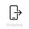 Outgoing phone icon. Editable line vector.