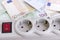 Outlet extension socket and euro banknotes