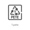 outline 1 pete vector icon. isolated black simple line element illustration from user interface concept. editable vector stroke 1