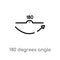 outline 180 degrees angle vector icon. isolated black simple line element illustration from shapes concept. editable vector stroke