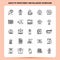 OutLine 25 Analytic Investment And Balanced Scorecard Icon set. Vector Line Style Design Black Icons Set. Linear pictogram pack.