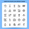 OutLine 25 Competitive Strategy And Corporate Training Icon set. Vector Line Style Design Black Icons Set. Linear pictogram pack.
