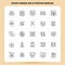 OutLine 25 Design Thinking And 3d Printing Modeling Icon set. Vector Line Style Design Black Icons Set. Linear pictogram pack. Web