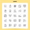 OutLine 25 Hobbies Icon set. Vector Line Style Design Black Icons Set. Linear pictogram pack. Web and Mobile Business ideas design