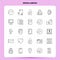 OutLine 25 Miscellaneous Icon set. Vector Line Style Design Black Icons Set. Linear pictogram pack. Web and Mobile Business ideas