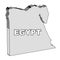 Outline 3D Map of Egypt