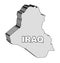 Outline 3D Map of Iraq