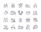 Outline acupuncture icons set vector