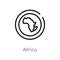 outline africa vector icon. isolated black simple line element illustration from  concept. editable vector stroke africa icon on