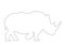 Outline of an african Rhinoceros