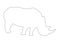 Outline of an african Rhinoceros