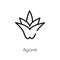 outline agave vector icon. isolated black simple line element illustration from nature concept. editable vector stroke agave icon