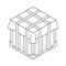 Outline air drop box from the game PlayerUnknowns Battlegrounds. PUBG. Isometric container. Battle royal concept. Vector.