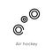 outline air hockey vector icon. isolated black simple line element illustration from entertainment and arcade concept. editable