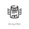 outline air purifier vector icon. isolated black simple line element illustration from electronic devices concept. editable vector