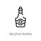 outline alcohol bottle vector icon. isolated black simple line element illustration from desert concept. editable vector stroke