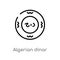 outline algerian dinar vector icon. isolated black simple line element illustration from africa concept. editable vector stroke
