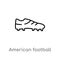 outline american football black shoe vector icon. isolated black simple line element illustration from american football concept.