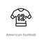 outline american football jersey vector icon. isolated black simple line element illustration from american football concept.
