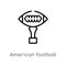 outline american football trophey vector icon. isolated black simple line element illustration from american football concept.